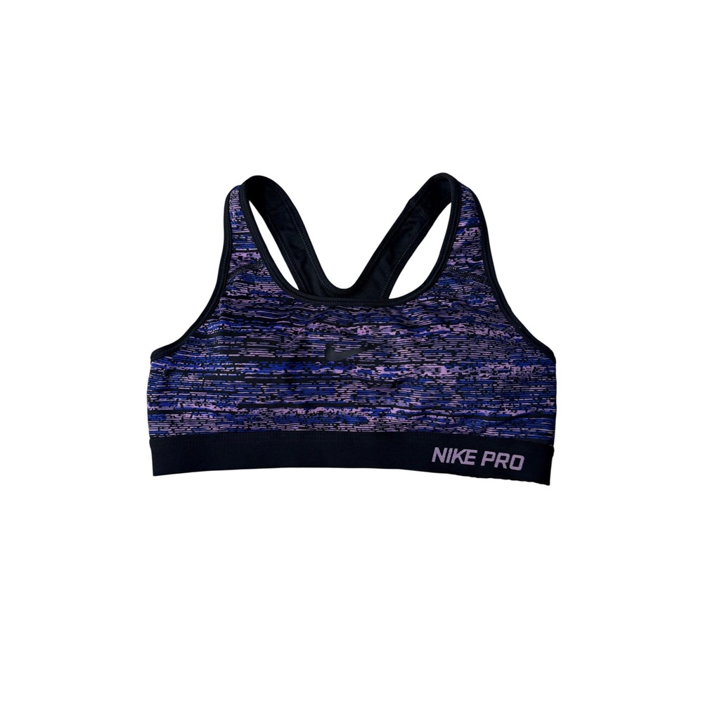 Nike Pro Sports Bra Racerback Purple Blue Space Dye Size M